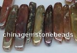 CTD525 Top drilled 10*25mm - 10*60mm wand plated agate beads