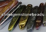 CTD526 Top drilled 10*25mm - 10*60mm wand plated agate beads