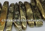 CTD527 Top drilled 10*25mm - 10*60mm wand plated agate beads