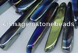 CTD528 Top drilled 10*25mm - 10*60mm wand plated agate beads