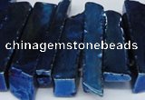 CTD538 Top drilled 10*30mm - 10*65mm wand plated agate beads