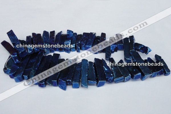 CTD538 Top drilled 10*30mm - 10*65mm wand plated agate beads