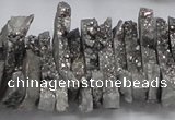 CTD557 Top drilled 6*15mm - 10*40mm wand plated agate beads