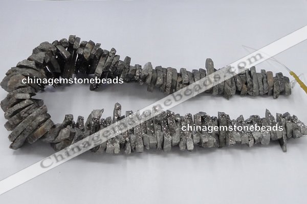 CTD557 Top drilled 6*15mm - 10*40mm wand plated agate beads