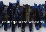 CTD560 Top drilled 6*15mm - 10*40mm wand plated agate beads