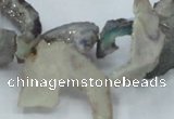 CTD563 Top drilled 10*20mm - 10*40mm freeform plated agate beads