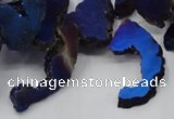 CTD566 Top drilled 10*20mm - 10*40mm freeform plated agate beads