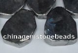 CTD571 Top drilled 20*30mm - 30*45mm freeform plated agate beads