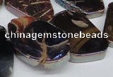 CTD574 Top drilled 20*30mm - 30*45mm freeform plated agate beads