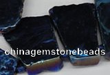 CTD579 Top drilled 20*30mm - 30*50mm freeform plated agate beads