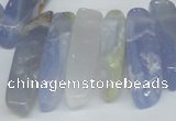 CTD581 Top drilled 8*25mm - 8*55mm wand blue lace agate beads