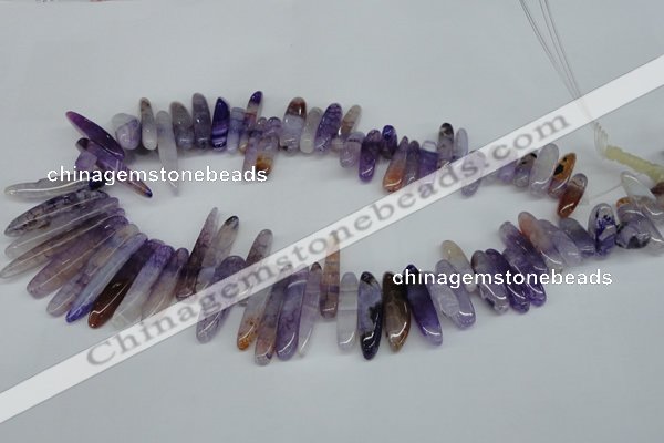 CTD583 Top drilled 6*20mm - 6*45mm wand agate gemstone beads