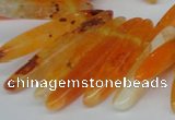 CTD584 Top drilled 6*20mm - 6*45mm wand agate gemstone beads