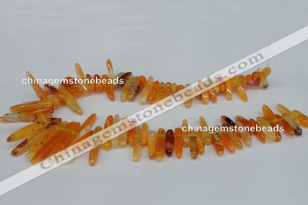 CTD584 Top drilled 6*20mm - 6*45mm wand agate gemstone beads