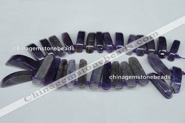 CTD596 Top drilled 10*30mm - 12*45mm wand agate gemstone beads