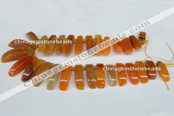 CTD597 Top drilled 10*30mm - 12*45mm wand agate gemstone beads