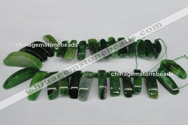 CTD599 Top drilled 10*30mm - 12*45mm wand agate gemstone beads