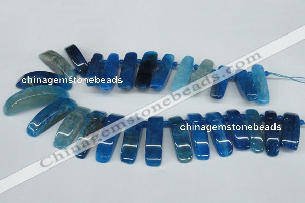 CTD600 Top drilled 10*30mm - 12*45mm wand agate gemstone beads