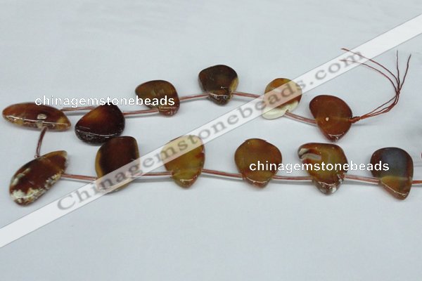 CTD609 Top drilled 20*25mm - 25*40mm freeform agate gemstone beads