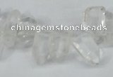 CTD624 Top drilled 8*15mm - 10*25mm faceted nuggets white crystal beads