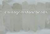CTD626 Top drilled 10*25mm - 12*45mm faceted nuggets white crystal beads