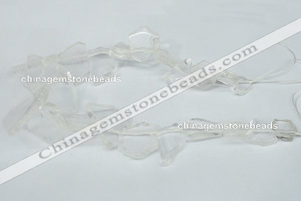 CTD628 Top drilled 15*20mm - 30*40mm freeform white crystal beads