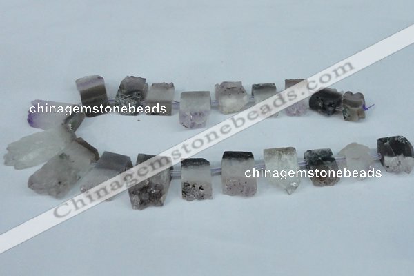 CTD631 Top drilled 15*18mm - 16*35mm freeform amethyst beads