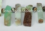 CTD639 Top drilled 8*20mm - 8*45mm wand australia chrysoprase beads