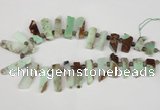 CTD640 Top drilled 10*25mm - 12*45mm wand australia chrysoprase beads