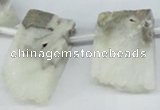 CTD645 Top drilled 15*25mm - 25*40mm freeform quartz beads