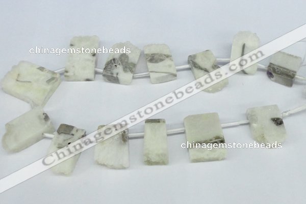 CTD645 Top drilled 15*25mm - 25*40mm freeform quartz beads