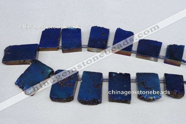 CTD655 Top drilled 15*25mm - 25*40mm freeform plated quartz beads