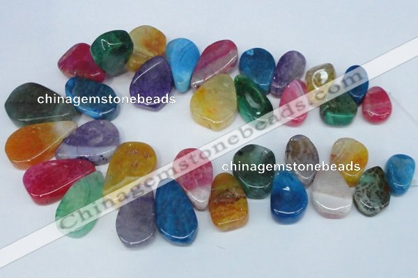 CTD690 Top drilled 18*25mm - 28*40mm freeform agate gemstone beads