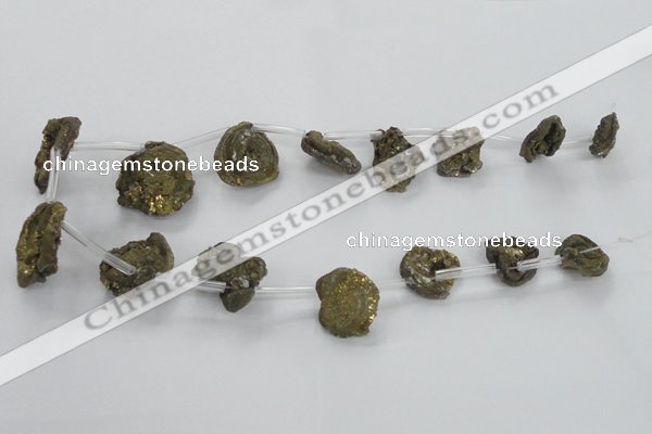 CTD705 Top drilled 15*20mm - 25*30mm freeform plated agate beads