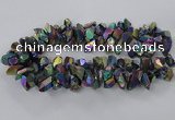 CTD777 Top drilled 10*16mm - 12*20mm nuggets plated quartz beads