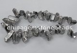 CTD781 Top drilled 8*18mm - 15*35mm nuggets plated quartz beads