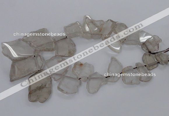 CTD790 Top drilled 20*25mm - 35*45mm freeform smoky quartz beads