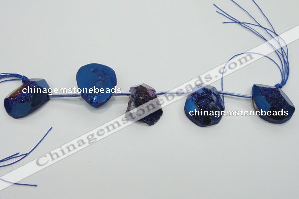 CTD810 Top drilled 20*30mm - 25*35mm freeform plated agate beads