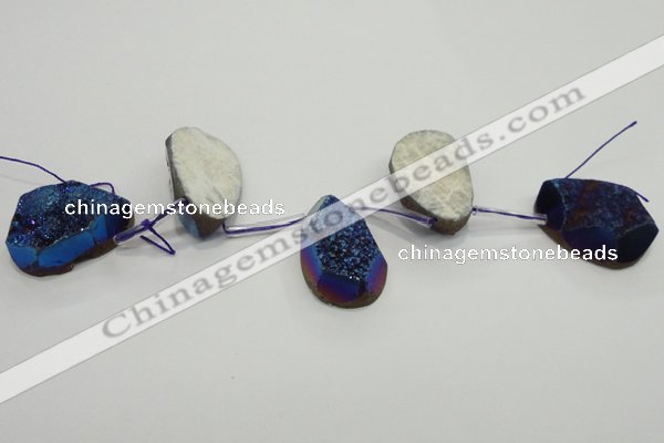 CTD812 Top drilled 20*30mm - 25*35mm freeform plated agate beads