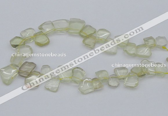 CTD824 Top drilled 15*20mm - 20*25mm freeform lemon quartz beads