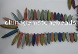 CTD825 Top drilled 10*30mm - 10*60mm marquise plated agate beads