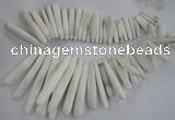 CTD827 Top drilled 5*20mm - 10*80mm stick sea urchin shell beads