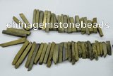 CTD832 15.5 inches 6*30mm - 8*65mm sticks plated agate beads