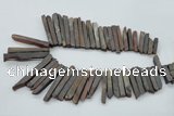 CTD833 15.5 inches 6*30mm - 8*65mm sticks plated agate beads