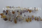 CTD838 Top drilled 10*20mm - 15*30mm nuggets amethyst & citrine beads