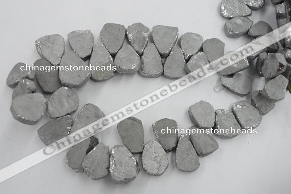 CTD900 Top drilled 15*20mm - 20*30mm freeform plated quartz beads