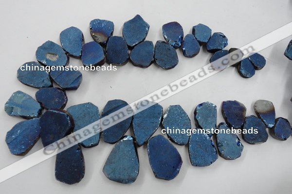 CTD902 Top drilled 15*20mm - 20*30mm freeform plated quartz beads