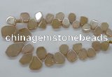 CTD908 Top drilled 15*20mm - 20*30mm freeform plated quartz beads