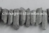 CTD910 Top drilled 5*15mm - 6*25mm wand plated quartz beads