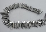 CTD916 Top drilled 6*25mm - 8*40mm wand plated quartz beads